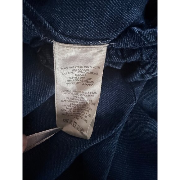 Pilcro Smocked Denim Jumpsuit Womens XS Blue Chambray Wide Leg Sleeveless - Picture 6 of 15